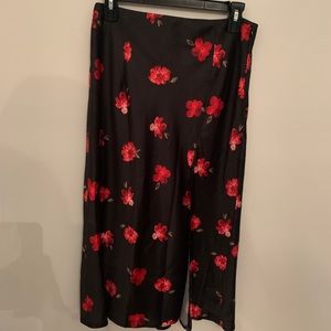 Princess Polly floral silk midi skirt